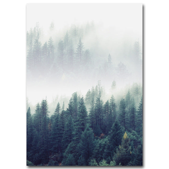 Nordic Decoration Forest Landscape Wall Art Canvas -  thegadgetandgiftstore