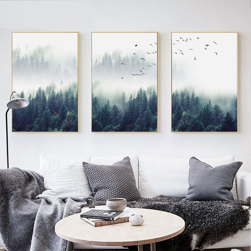 Nordic Decoration Forest Landscape Wall Art Canvas -  thegadgetandgiftstore