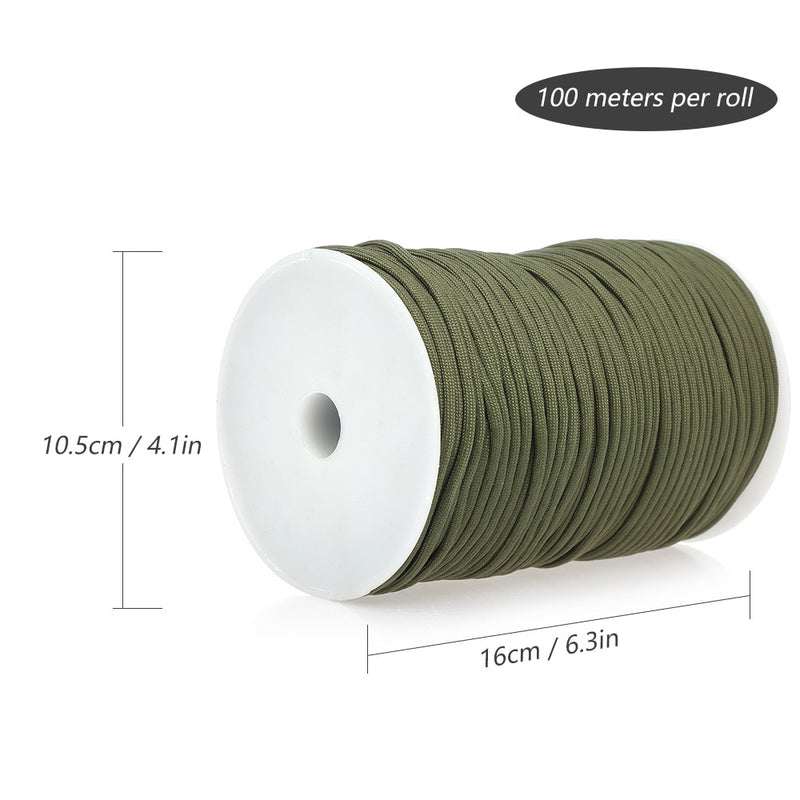 100M 550 Military Standard 9-Core Paracord Rope -  thegadgetandgiftstore