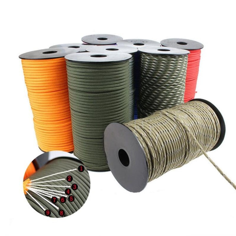 100M 550 Military Standard 9-Core Paracord Rope -  thegadgetandgiftstore